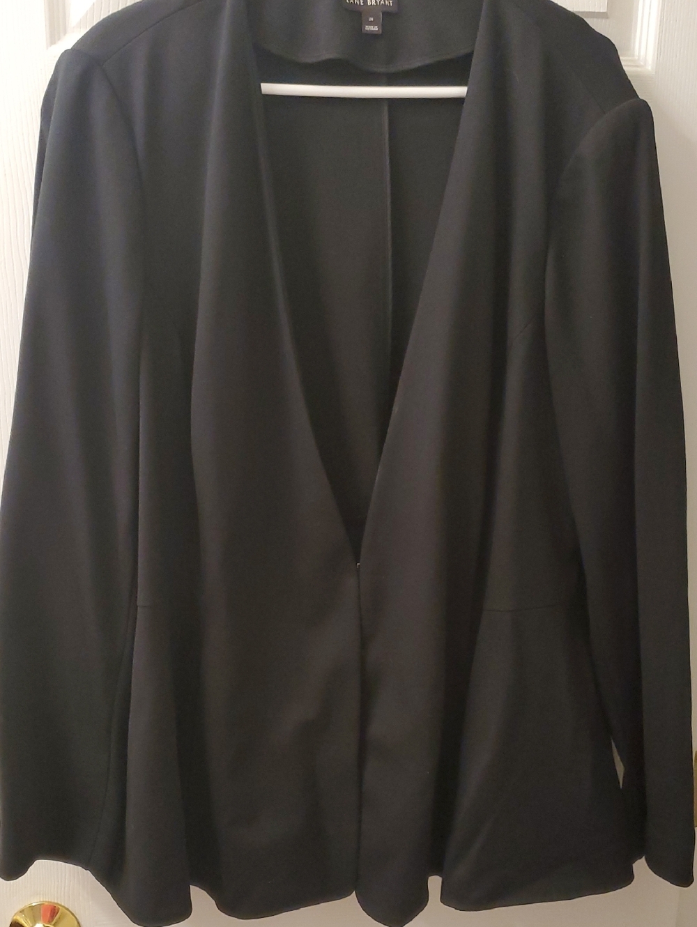 Lane Bryant Black Open-Front Draped Blazer